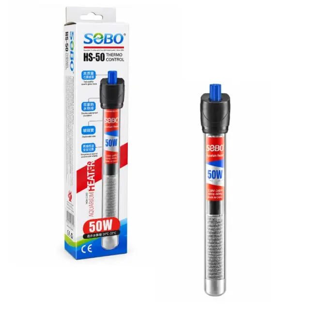 SOBO Θερμαντήρας Ενυδρείου 50W με Ρυθμιζόμενη Θερμοκρασία HS-50 – Adjustable Aquarium Heater 088095