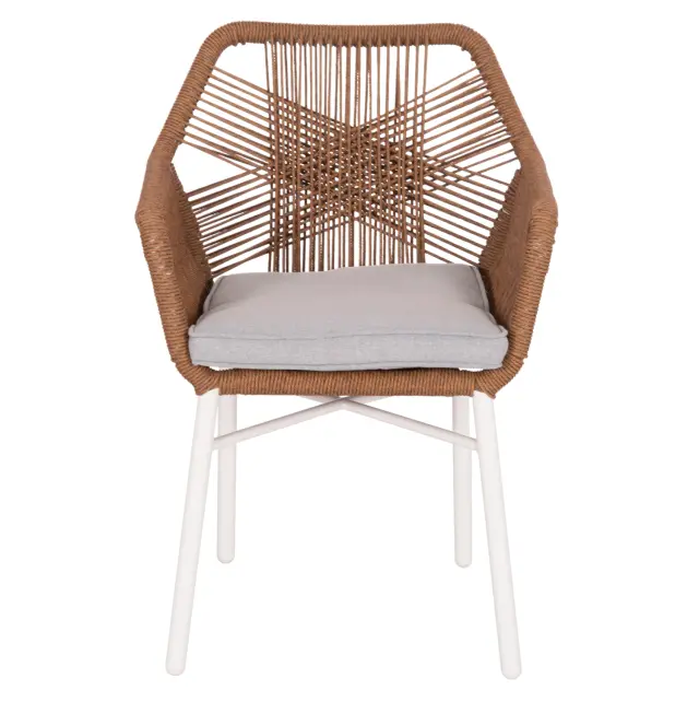 ΠΟΛΥΘΡΟΝΑ FB96048.11 ΑΛΟΥΜΙΝΙΟ ΛΕΥΚΟ-P.E. RATTAN ΜΠΕΖ 59x63x81Υεκ 3