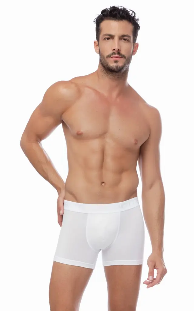 Mengear TENCEL™ Modal Ανδρικό Boxer με Εξωτερικό Λάστιχο 2τμχ Minerva - Λευκό