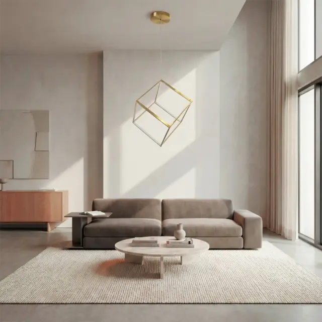 KIBOO Κρεμαστό Φωτιστικό Οροφής LED 36W CCT με Χειριστήριο Χρυσό KLV-101-0262 2