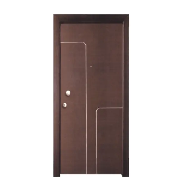 Θωρακισμένη πόρτα Wenge με inox / KP111 3
