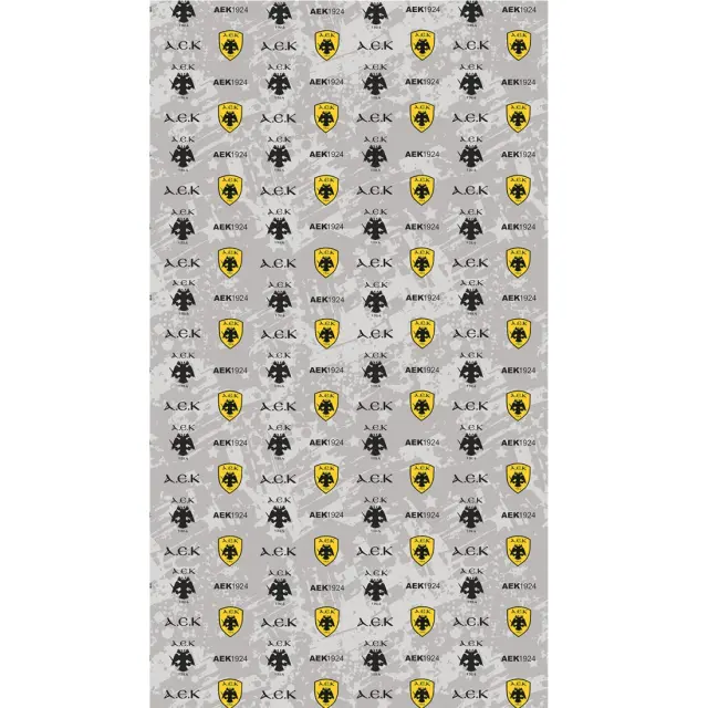Πετσέτα Θαλάσσης 90x160 Palamaiki NM AEK 2 Κίτρινο-Γκρι 100% Microfiber