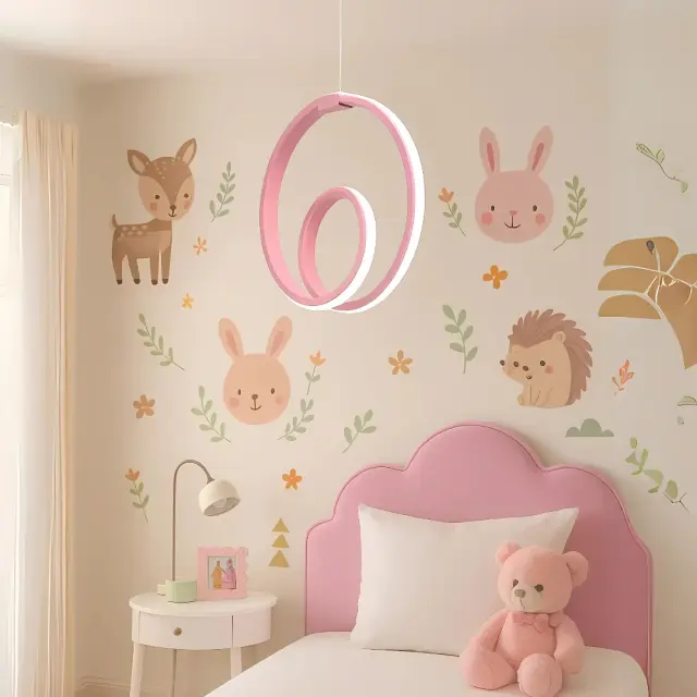 Stewehome Ροζ LED Φωτιστικό Σάρκικου Μοντέρνο Σχέδιο Για Παιδικά Δωμάτια 25x25x90 cm