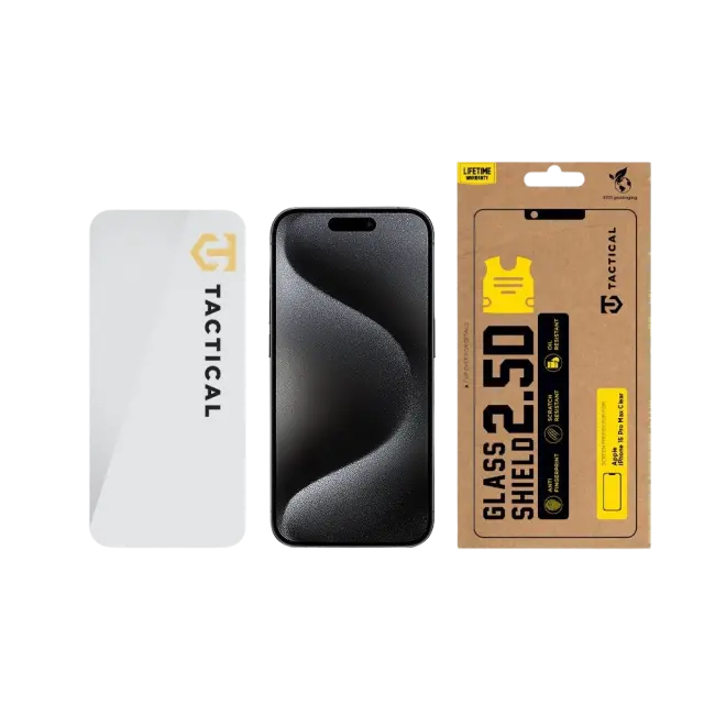 Tactical Glass Shield 2.5D for Apple iPhone 15 Pro Clear 3