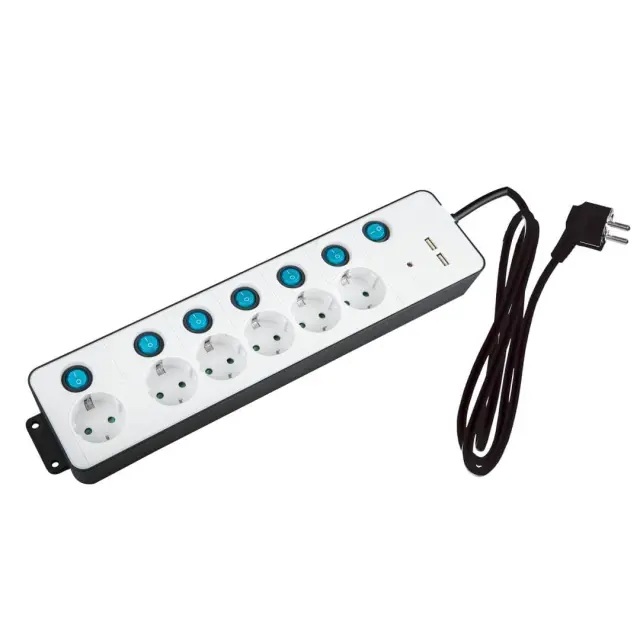 ΠΟΛΥΠΡΙΖΟ ΑΣΦΑΛΕΙΑΣ 6Θ 7 ΔΙΑΚΟΠΤΕΣ 2 USB