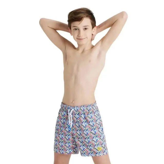 Arena Boy's Allover Print Beach Swim Boxer Άσπρο - Μπλε 005252-100 (Arena)