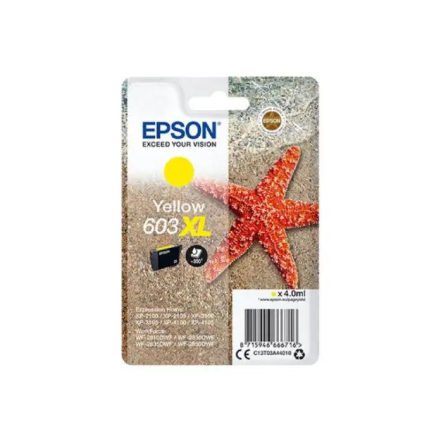 Epson 603XL Γνήσιο Μελάνι Εκτυπωτή InkJet Κίτρινο (C13T03A44010)