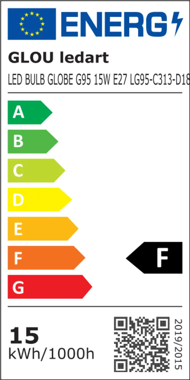 Glou LedArt , Λάμπα Led Clobe G95 15W Ε27 230V 4000K 2