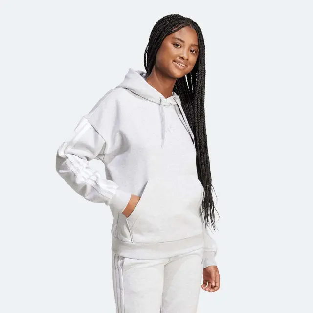 adidas Sportswear Women's 3Stripes Fleece Hoodie Γκρι Ανοιχτό JX2540 (adidas Sportswear) 3
