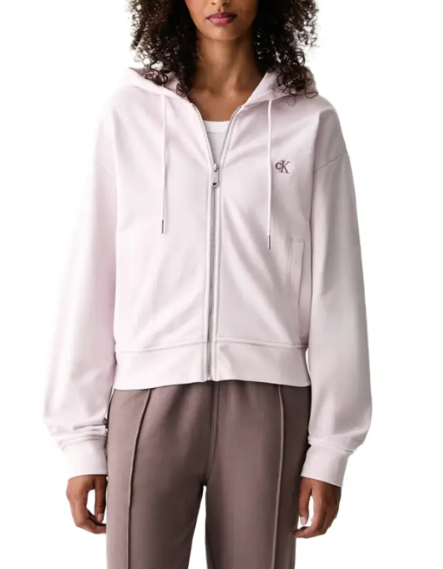 CalvinKlein γυναικεία κροπ φούτερ ζακέτα με κουκούλα LV047F208G-1