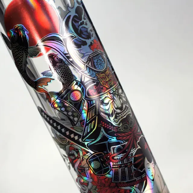 Γυάλινο Bong IN BOX Black Leaf Percolator | Ronin & Geisha 50cm 3