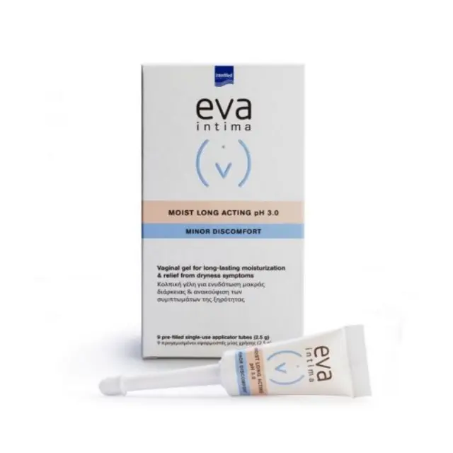 Eva Intima Moist Long Acting Gel 9 Applicators Υγραντική γέλη μακράς διάρκειας δράσης για την ανακούφιση της ξηρότητας του κόλπου, 9x2,5g 2