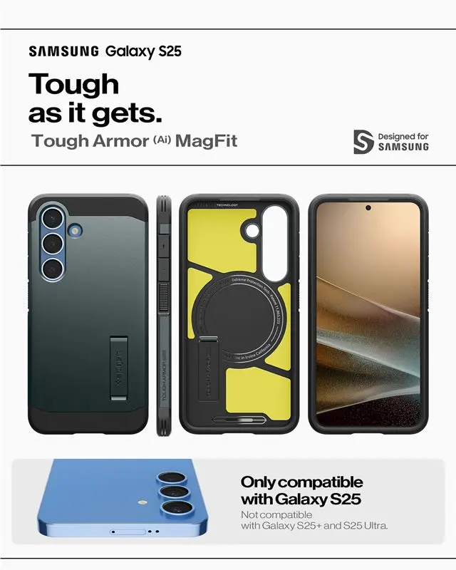 Spigen Tough Armor MagSafe, abyss green - Samsung Galaxy S25 3