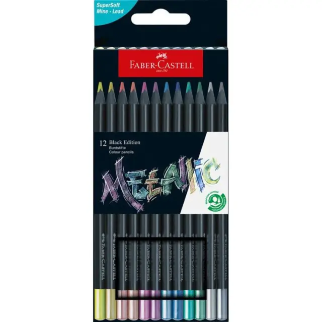 Ξυλομπογιές Faber Castell Black Edition Metallic Tones Σετ 12 Τεμαχίων 116415/ 12310980 (Faber Castell)