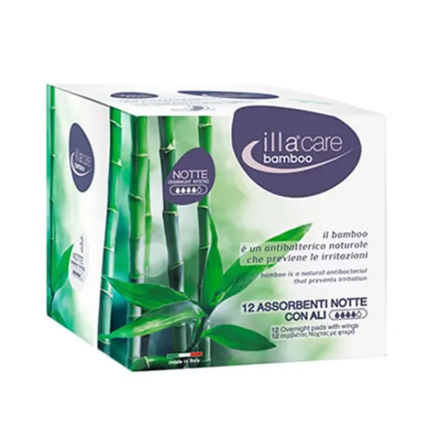 IllaCare Σερβιέτες Bamboo Νύχτας 12 Τμχ