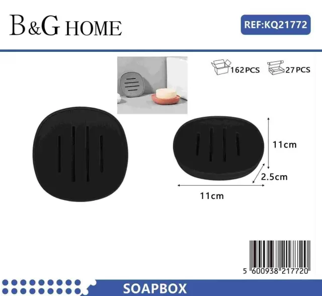 Σαπουνοθήκες μπάνιου πλαστικές - Σετ 9pcs - Black - 21772 2