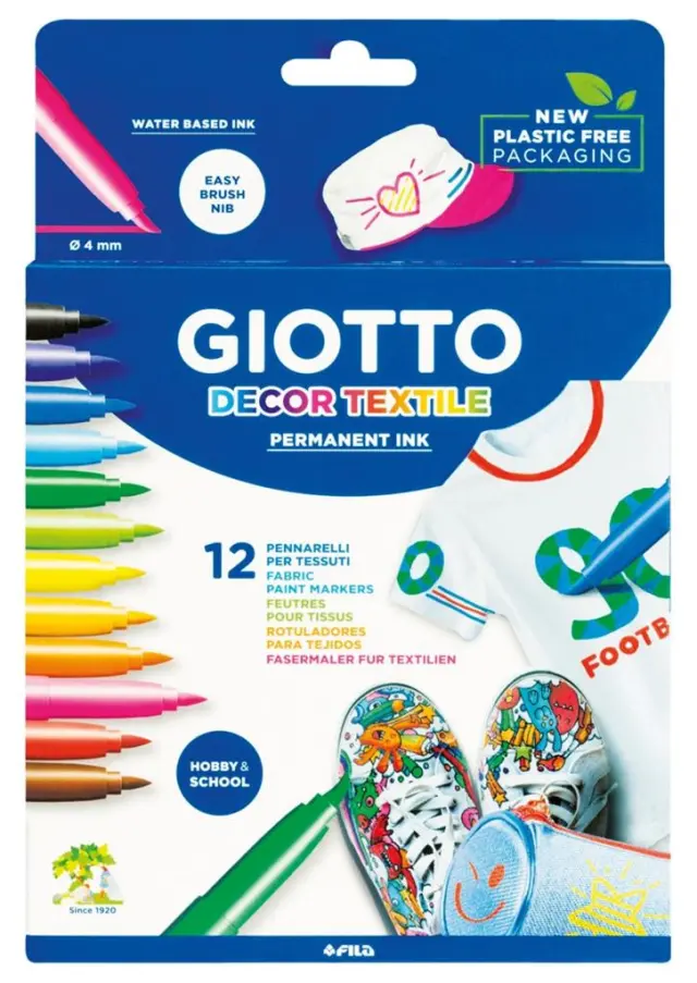 Giotto Decor Textile Μαρκαδόροι 12τμχ/ 49490000 (Giotto)