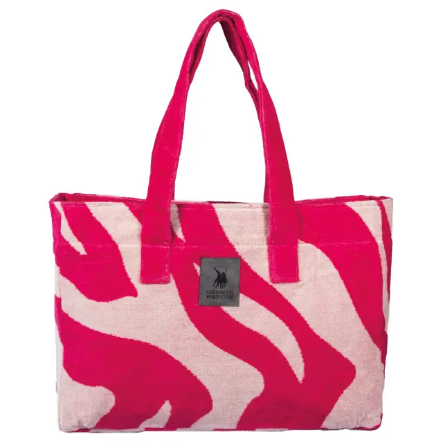 Τσάντα Θαλάσσης 50x38 Greenwich Polo Club Essential 5200 Taupe-Magenta 100% βαμβακερό