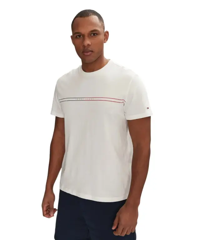 Tommy Hilfiger - Ανδρικό T-shirt Entry Graphic Tee Ext Slim Fit DM0DM20779-YBL Λευκό - XL