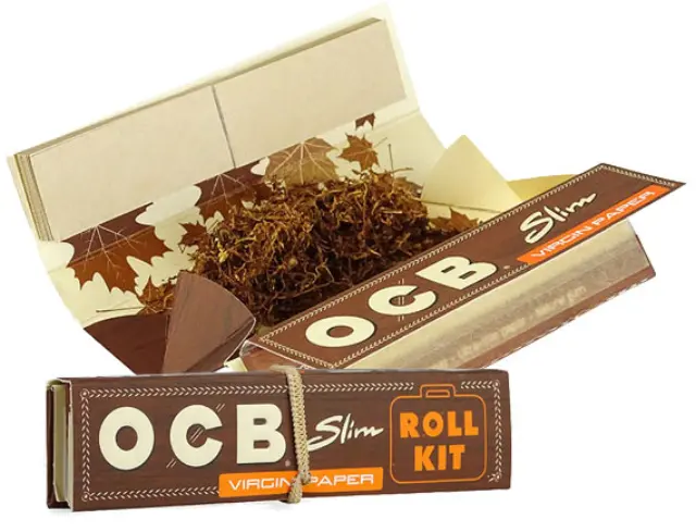 OCB Unbleached Χαρτάκια Roll Kit - Ακατέργαστο - King Size Slim με Τζιβάνες και Δισκάκι 32φ.