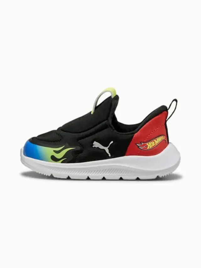 Puma Fun Racer Sliptech Hot Wheels Inf Running Sneakers Black/Lemon 401410-01 - 22