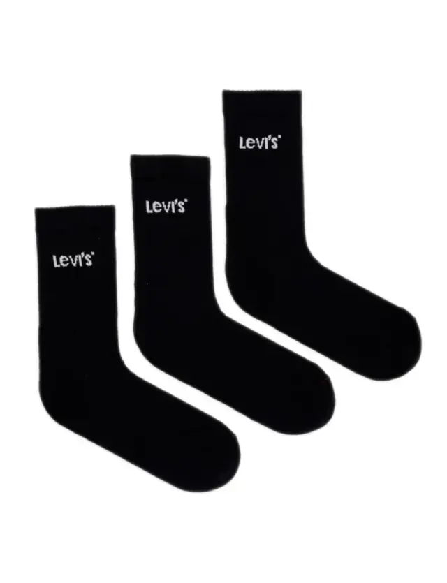 Levi's Uni Regular Cut Orange Tab Socks Μαύρο Black 3