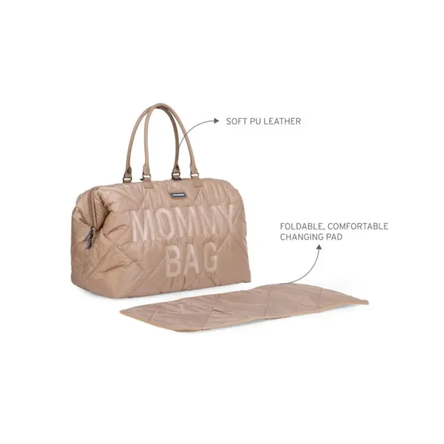 Τσάντα Αλλαγής ChildHome Mommy Bag Puffered Beige BR75832 3