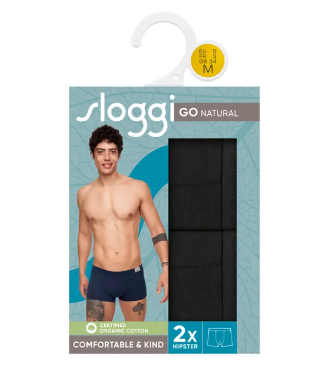 Sloggi Men GO Natural H Hipster C2P ανδρικό boxer σετ 2τμχ 10214626-0004 - XL