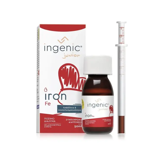 Ingenic Junior Iron Oral (Fe), Πόσιμο Διάλυμα Σιδήρου Για Βρέφη Και Παιδιά 50ml