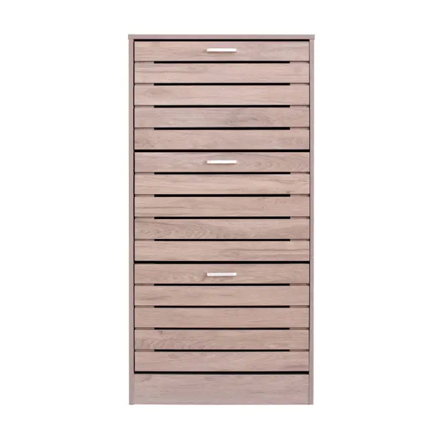 Παπουτσοθήκη με 3 ράφια Brush Unihome 18 θέσεων σε χρώμα mix Grey 63x24x120εκ