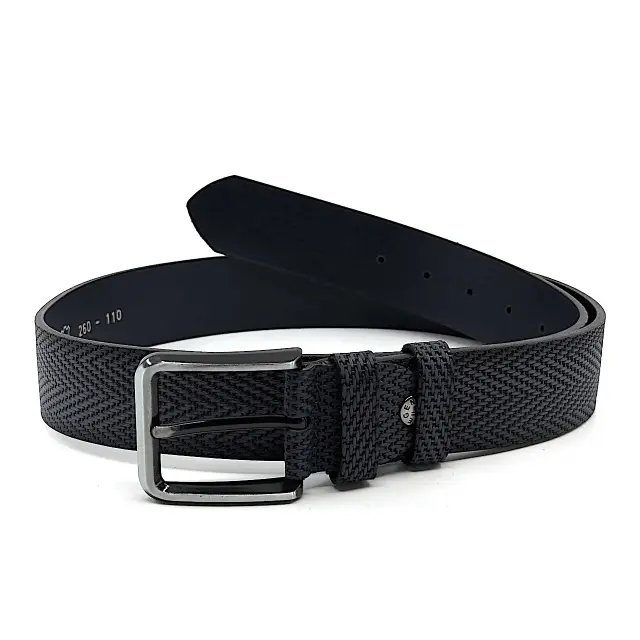 Μπλε Δερμάτινη Ζώνη Full Grain 4 cm 2