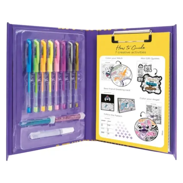 HappiHobbi Art Journal Fluo Στυλό Disney Stitch Για 9+ Χρονών 2