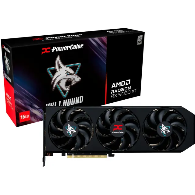 Powercolor Κάρτα Γραφικών Radeon RX 9060 XT 16GB Hellhound OC GDDR6 (RX9060XT 16G-L/OC)