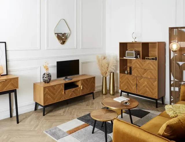 Βιβλιοθήκη Felix Home Deco Factory με ράφια, συρτάρια και διαστάσεις 100x35x140cm HD0304 3