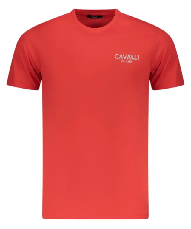 Cavalli Class - Ανδρική Μπλούζα T-Shirt Κοντομάνικη Short Sleeve TXT61JJD060-02000 Κόκκινο 3
