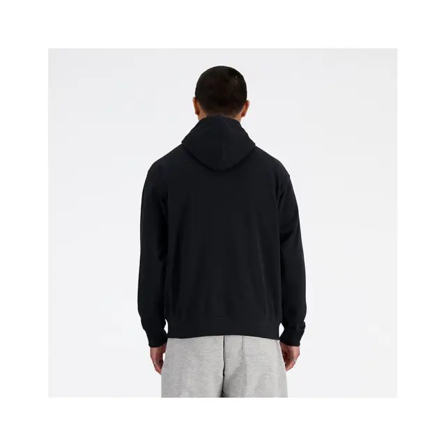 New Balance Stacked Logo French Terry Hoodie (MT41501-Black) - Μαύρο 3