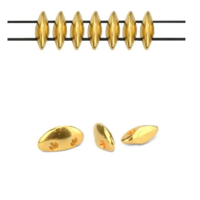 Μεταλλικό Ζάμακ Χυτό Στοιχείο Περαστό 3x8mm - MobyDuo - 24K Gold Plated - 6τεμ