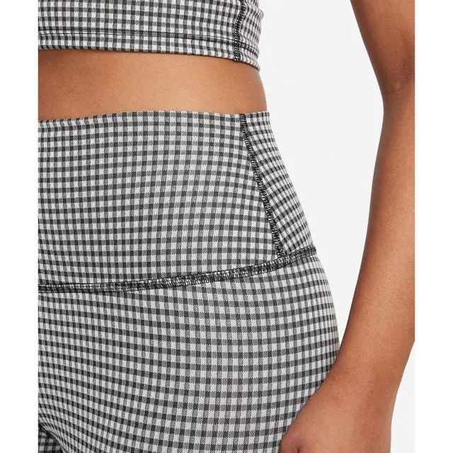 Nike Gingham Crop Leggings (DA1092-133) - Λευκό-Μαύρο 3