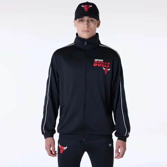 New Era Men's NBA Chicago Bulls Track Top Μαύρο - Κόκκινο 60596238 (New Era)