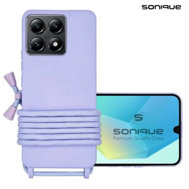 Θήκη Σιλικόνης με Κορδόνι CarryHang Sonique Xiaomi 14T Pro Λιλά