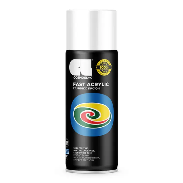COSMOS LAC FAST ACRYLIC ΣΠΡΕΙ ΒΑΦΗΣ - ΓΥΑΛΙΣΤΕΡΟ ΛΕΥΚΟ