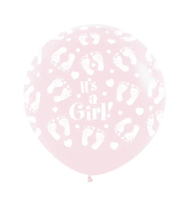 Μπαλόνια Λάτεξ 24 Its A Girl Footprint all Around Ροζ / 2τεμ