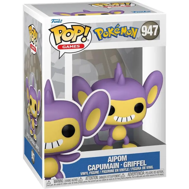 Funko Pop! Games: Pokemon - Aipom Capumain Griffel #947 Vinyl Figure 3