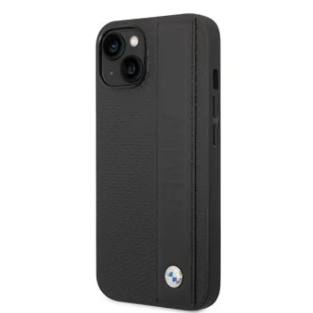 BMW Signature Leather Big Logo Case for iPhone 14 Plus Black