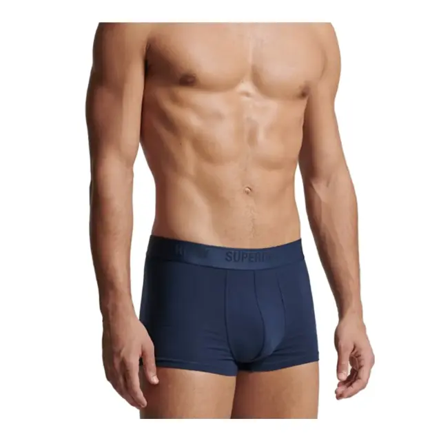 Superdry Ανδρικό Boxer Trunk Organic Cotton - Τριπλό Πακέτο, Χρώμα Richest Navy - S 2