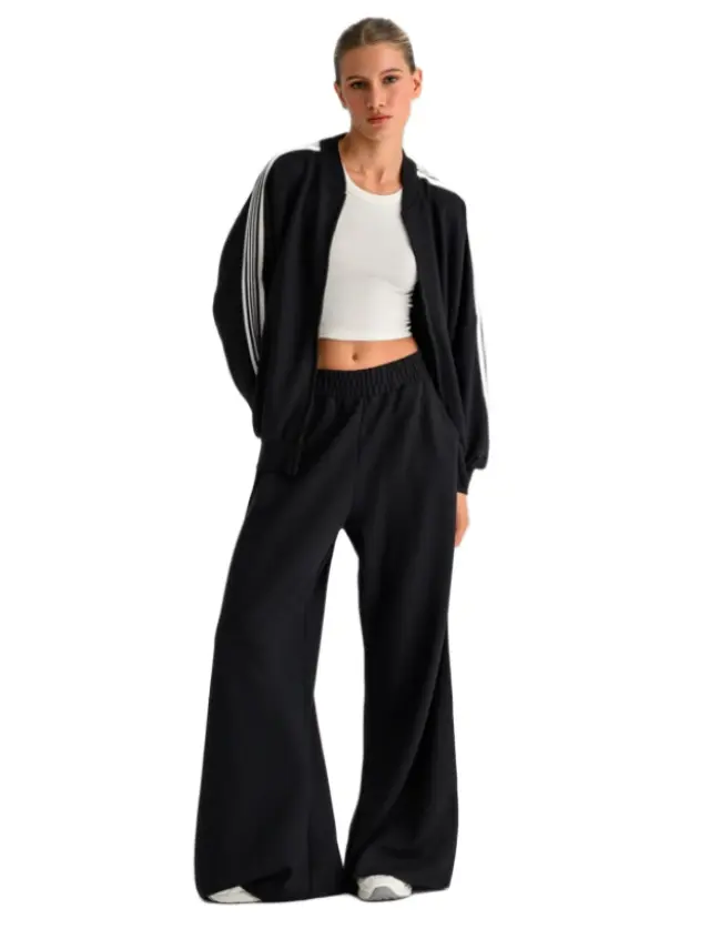 Bodytalk γυναικεία φούτερ φόρμα wide leg με ρίγες 1262-906200-1