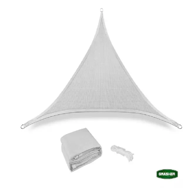 Grasher Ε220 Πανί σκίασης τρίγωνο με κρίκους 180gr/m² 5x5x5m Γκρί / 103612