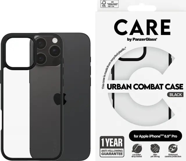 Θήκη Care By PanzerGlass Urban Combat Case for Apple iPhone 16 Pro Max Black 3