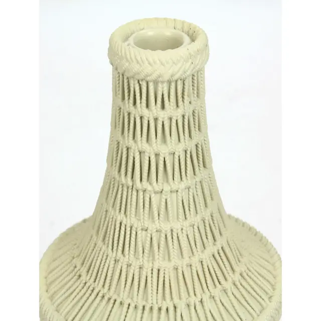 Κηροπήγιο Χάντρες Μπεζ Polyresin 12.5x12.5x15.4cm 3