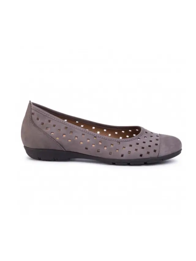 Gabor Μπαλαρίνες Γυναικείο δέρμα Nubuck Γκρί GAB/64169 19-WALLABY 3